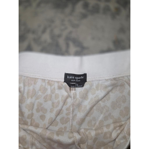Women's Kate Spade Leopard Print Pajamas Set L Beige & White - Picture 9 of 10